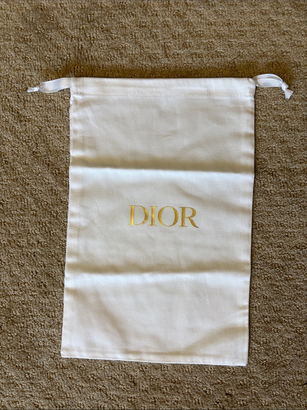 Dior White Drawstring Dust Bag